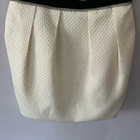 BCBGMaxAzria Strapless Leather Rosette Cocktail Party Dress, EC, Bone, Size 10 - Picture 4 of 9